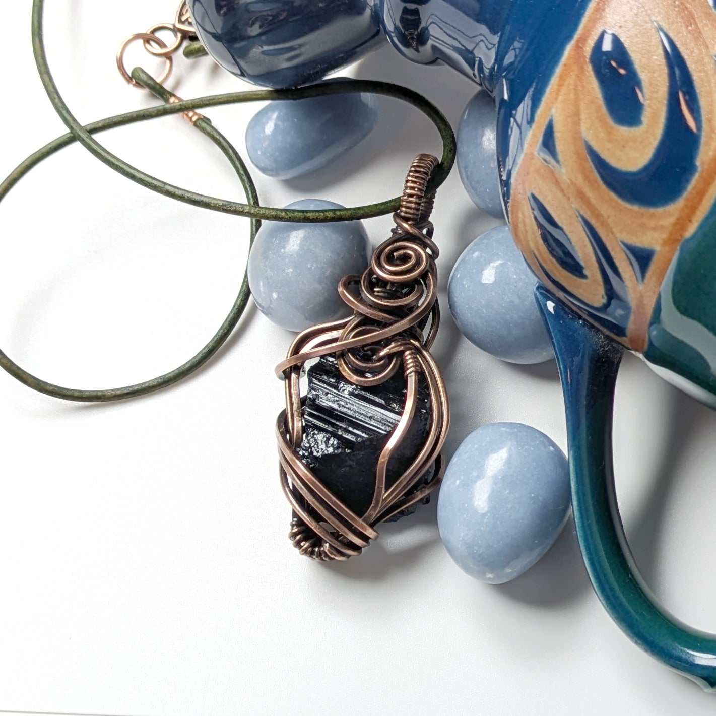 Black Tourmaline Crystal Necklace