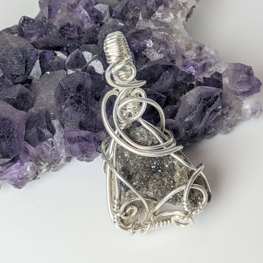 Silver Druzy Pendant