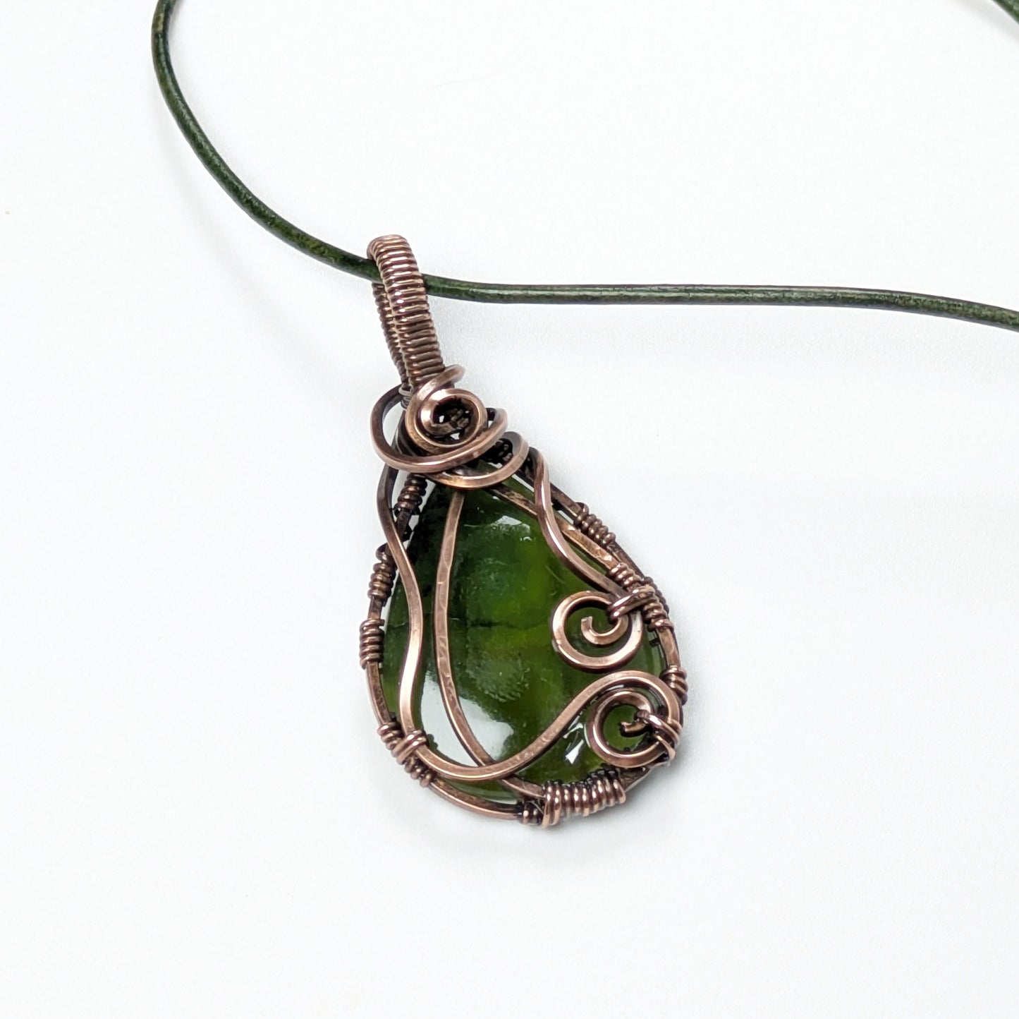 Deep Green Serpentine Pendant