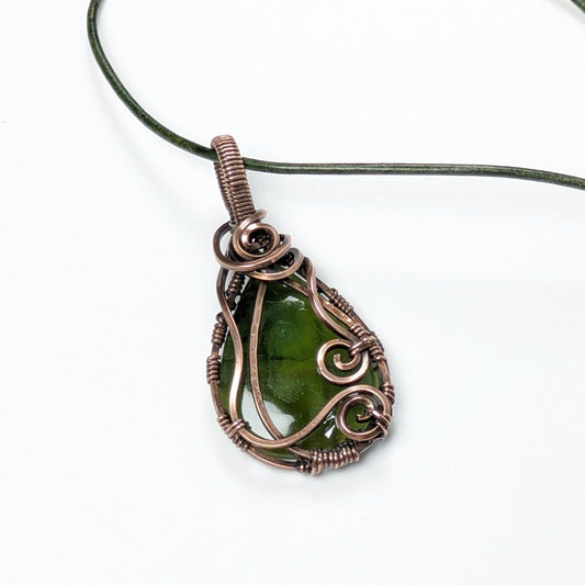 Deep Green Serpentine Pendant
