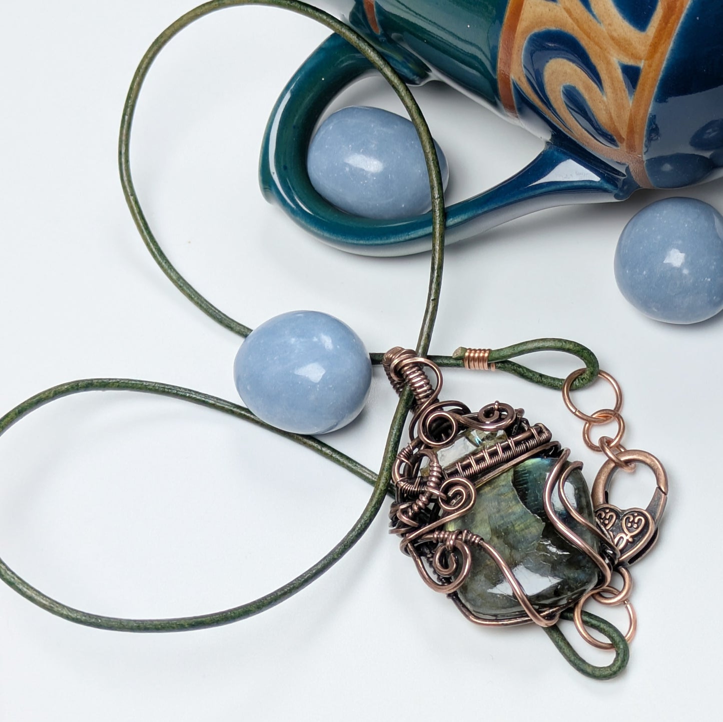 Flashy Labradorite and Golden Apatite Necklace