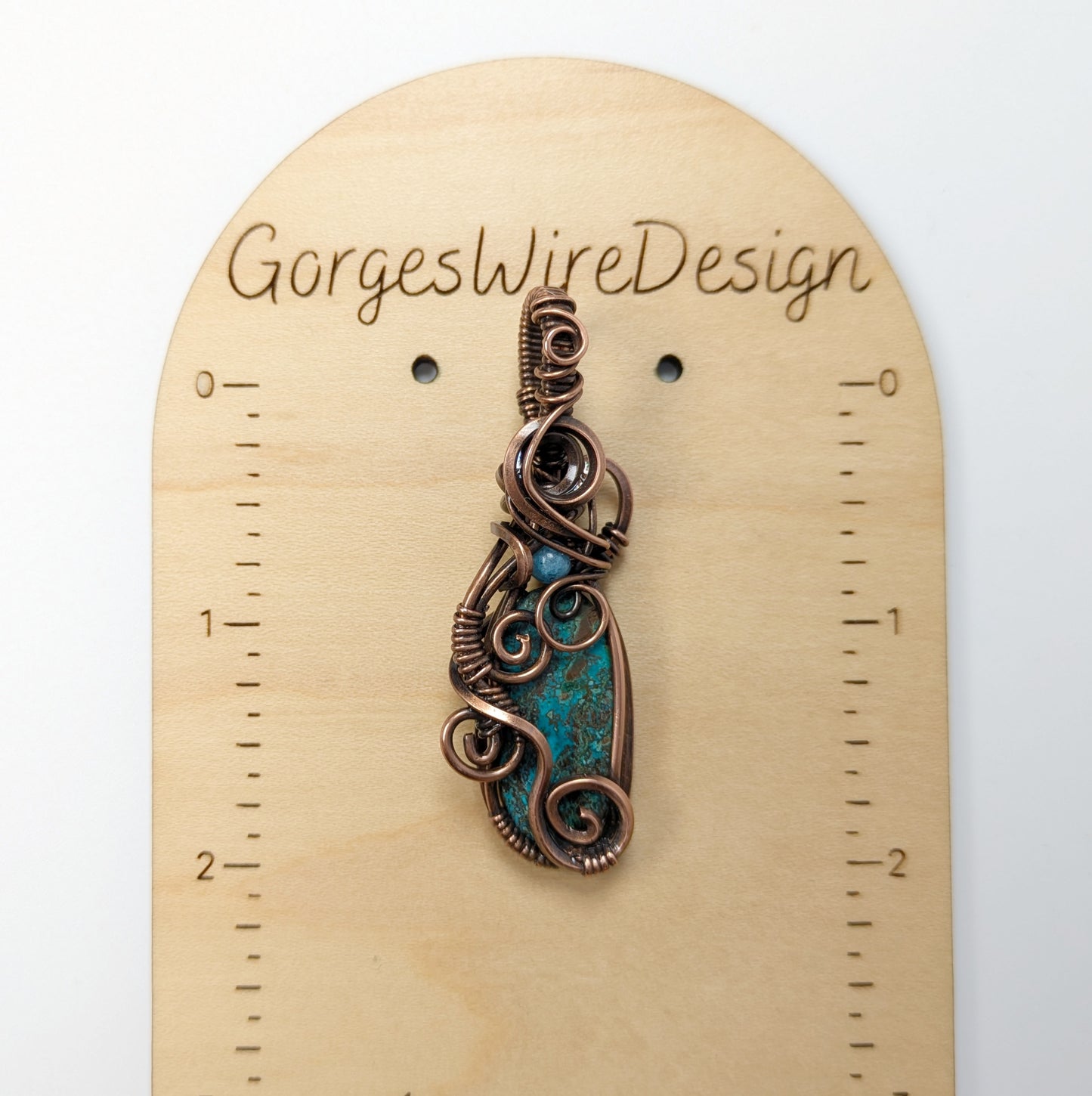 Swirly Shattukite Pendant in Copper