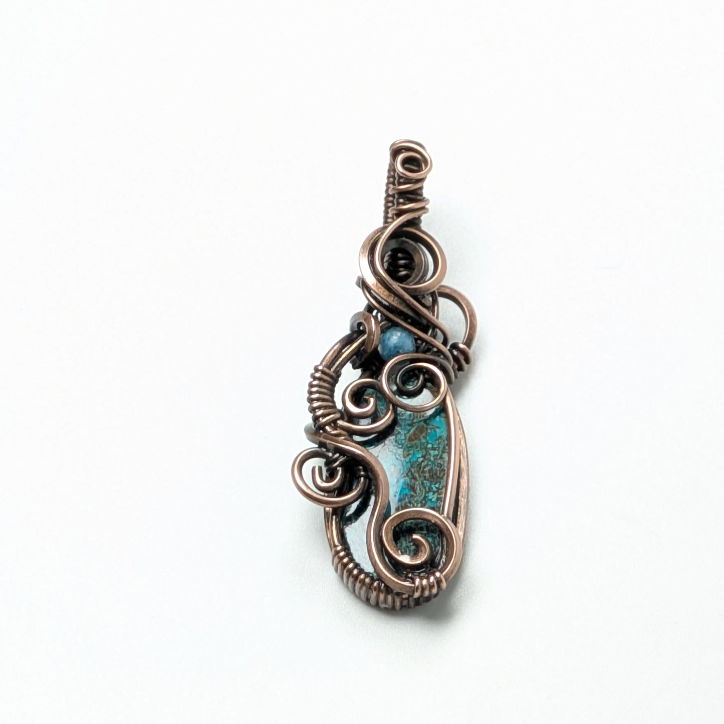 Swirly Shattukite Pendant in Copper