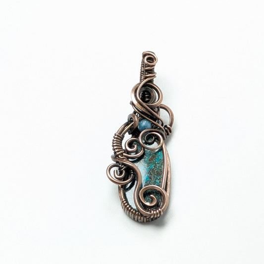 Swirly Shattukite Pendant in Copper