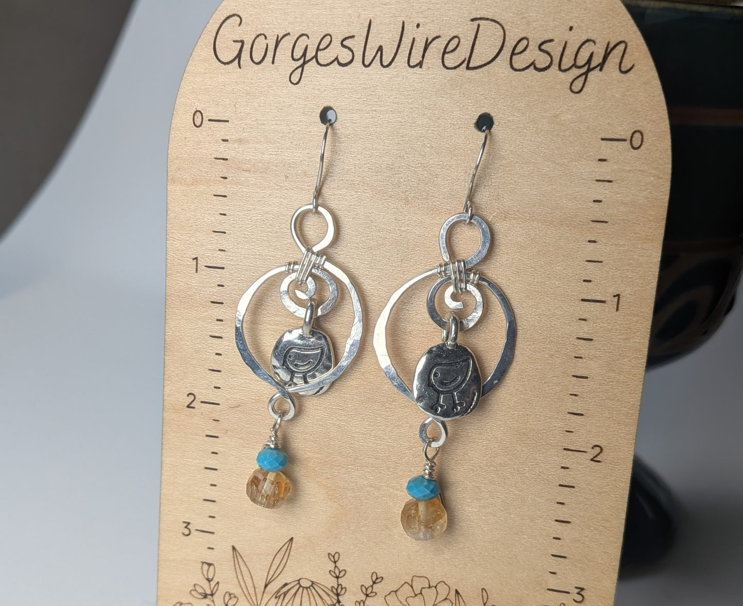 Minimalist Bird Earrings in Silver