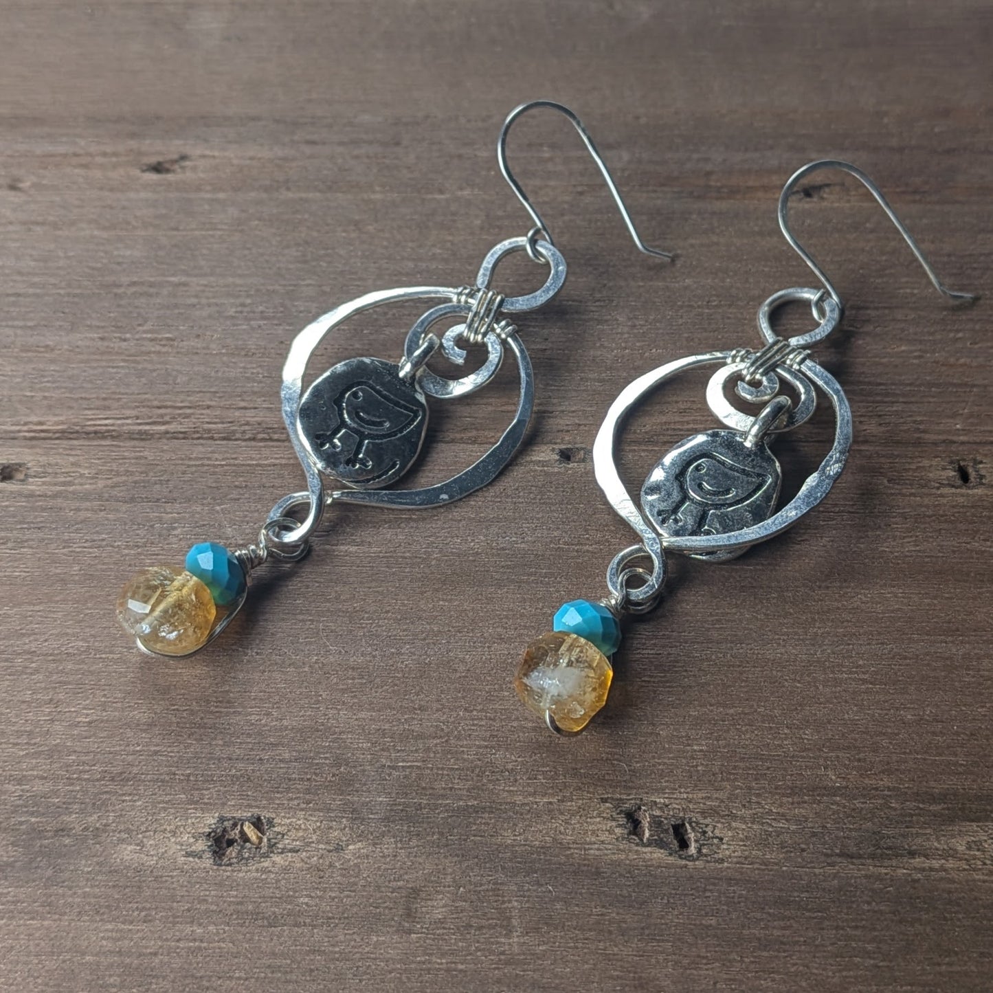 Minimalist Bird Earrings in Silver