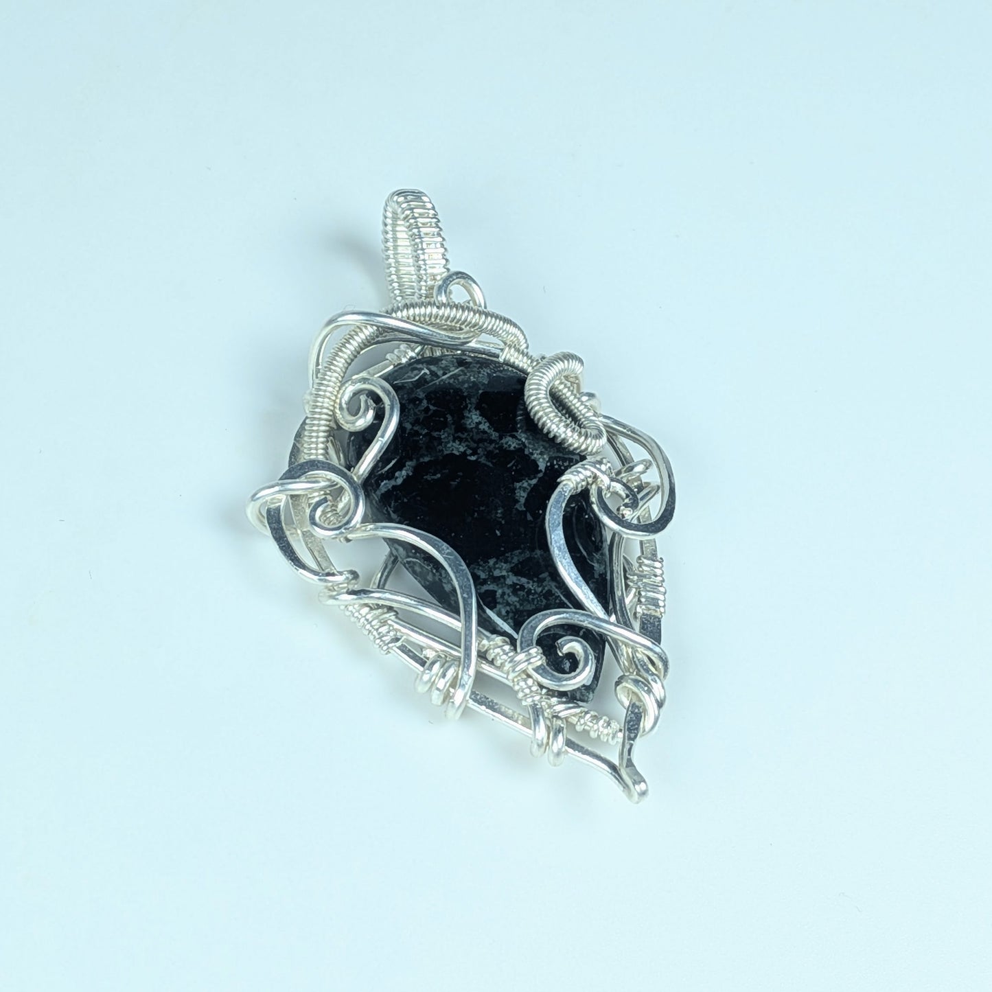 Black Tourmaline Pendant in Silver