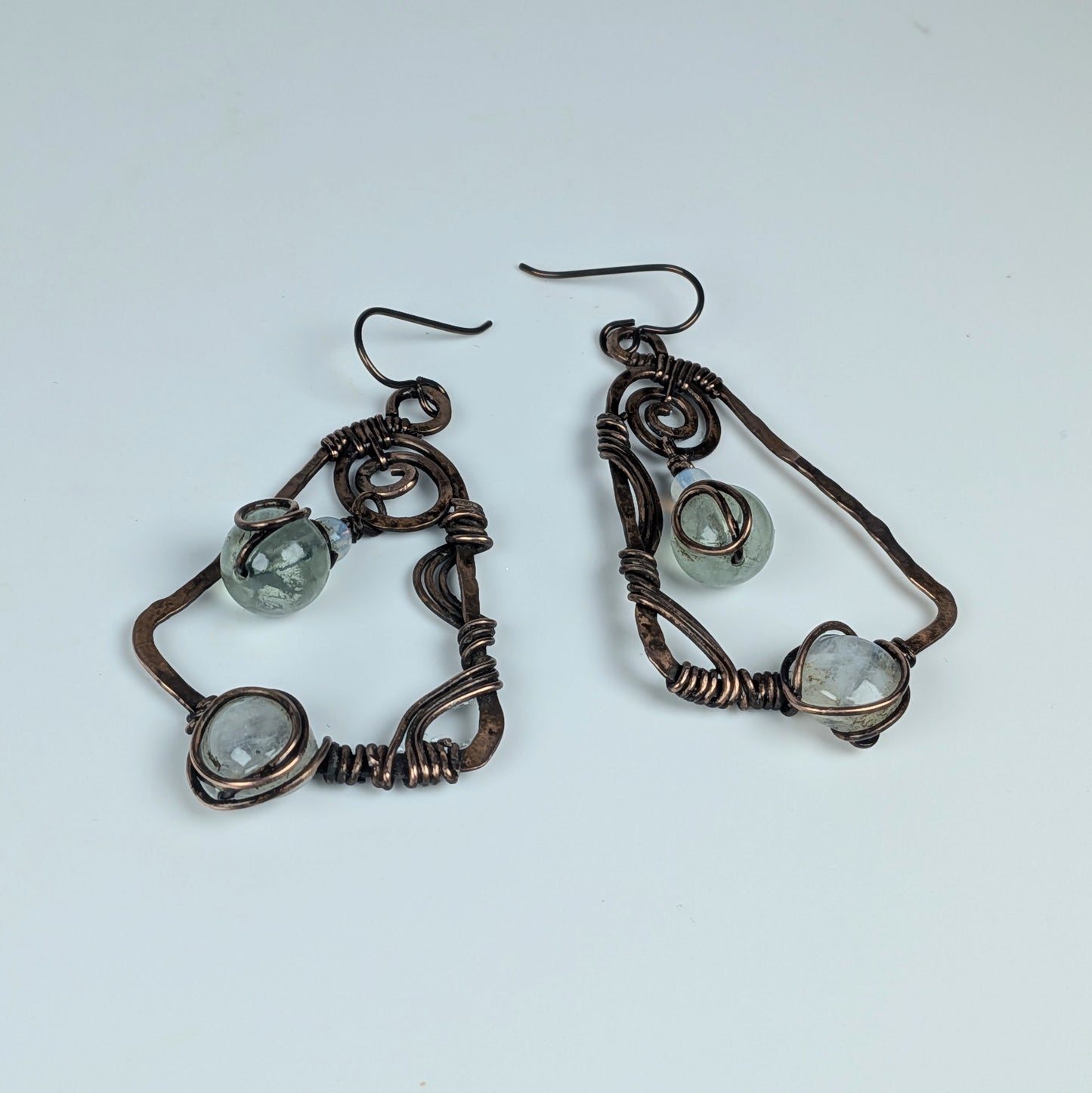 Rainbow Moonstone Dangle Earrings