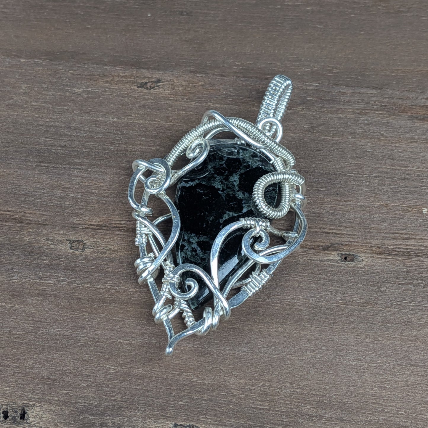 Black Tourmaline Pendant in Silver