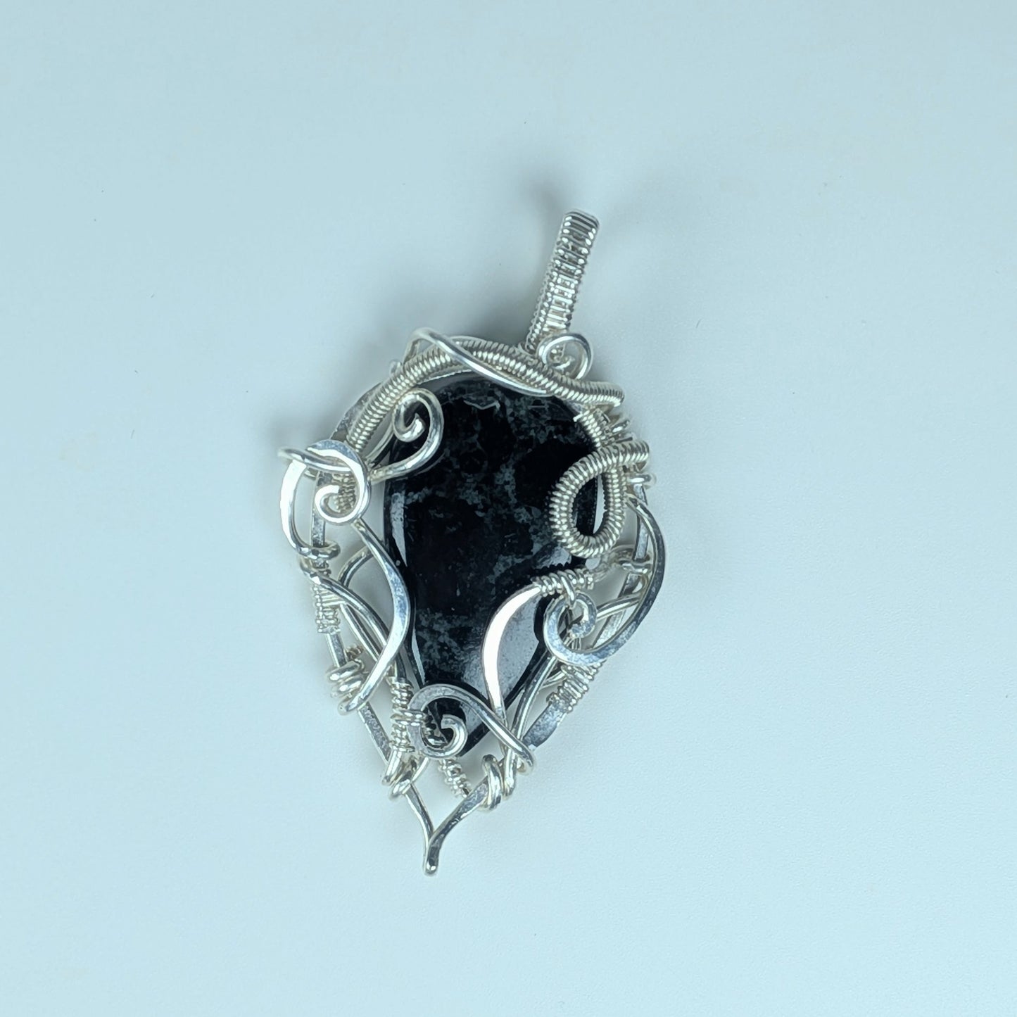 Black Tourmaline Pendant in Silver