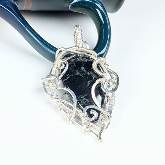Black Tourmaline Pendant in Silver