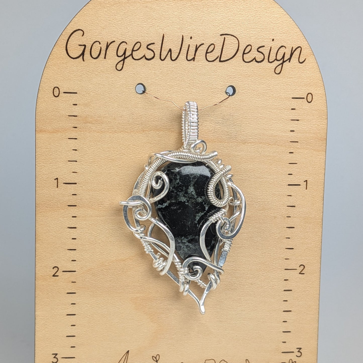 Black Tourmaline Pendant in Silver